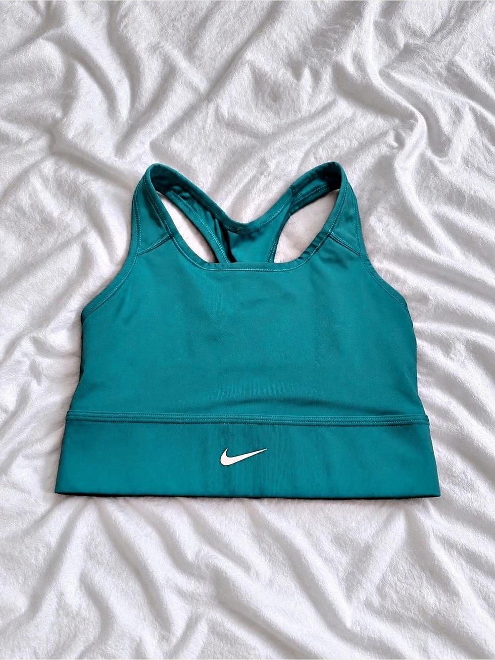 Nike Dri-FIT Swoosh Longline Sports Bra Blue Small